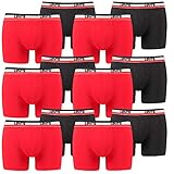 12 er Pack Levis Boxer Brief Boxershorts Men Herren Unterhose Pant Unterwäsche, Farbe:786 - Red/Black, Bekleidungsgröße:XL