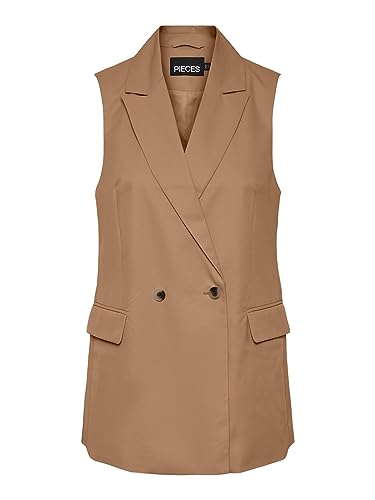 PIECES Women's PCTALLY Blazer Vest NOOS Weste, Indian Tan, XL