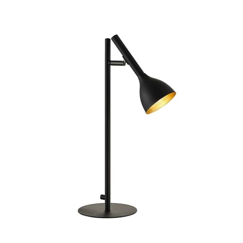 Lucande Tischlampe 'Nordwin' (Skandinavisch) in Schwarz aus Metall u.a. für Schlafzimmer (1 flammig, GU10) - Tischleuchte, Schreibtischlampe, Nachttischlampe, Schlafzimmerleuchte