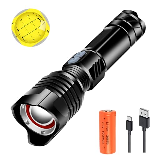LUXJUMPER Xhp99 LED Taschenlampe Superhelle 16000 Lumen USB Aufladbare Taktische Handlampe Taschenlampe, 5 Leuchtmodi, Zoomfunktion, IPX4 Wasserdicht für Outdoor Camping Wandern