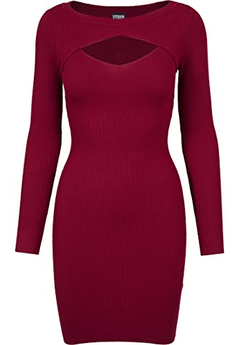 Urban Classics Damen Ladies Cut Out Dress Kleid, Rot (Burgundy 606), Medium