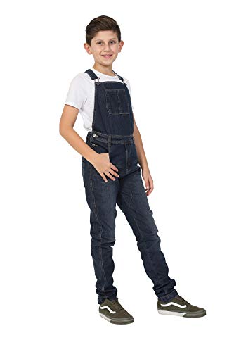 Wash Clothing Company Jungen Jeanslatzhose - Darkwash Slim Fit Kinder Latzhose 4 6 8 10 12 14 Jahre KID047DARK-10 Years