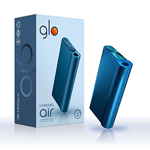 GLO hyper X2 Air Tabakerhitzer, Elektrischer Tabak Heater für klassischen Zigaretten Geschmack, Alternative zur E-Zigarette, Einfache Reinigung, bis zu 20 Sticks pro Akku-Ladung, Ocean Blue