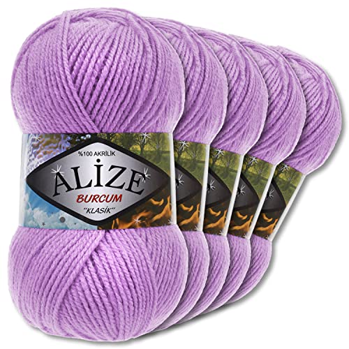 5x Alize 100 g Burcum Klasik Wolle (247 | Magnolie)