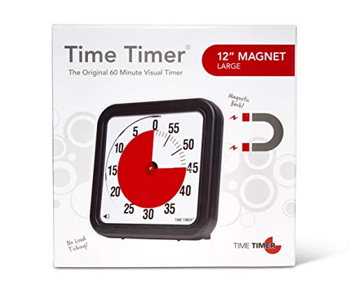 Time Timer magnetischer 60 Minuten Timer mit optischem Signal, Countdown-Uhr für Kinder und Erwachsene, für das Klassenzimmer oder Besprechungsräume (Large - 30 cm), TTA2-MAG-W