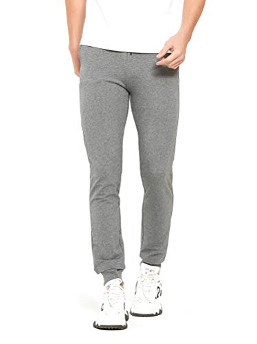 通用 Extra Lang Herren Jogginghose Slim Fit Sporthose Hose mit Reissverschluss Taschen (Light Gray/36inseam(91.5cm), M)