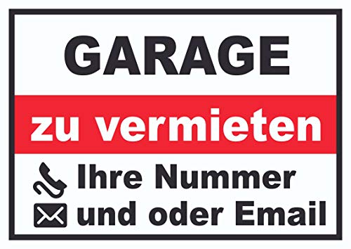 HB-Druck Garage zu vermieten Schild A3