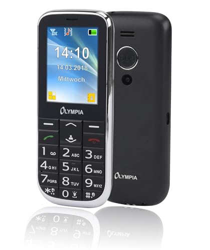 Olympia 2219 Joy II Mobiltelefon-/ Seniorenhandy (Große Tasten, Notruf-Taste, Großtasten-Handy, geeignet für Senioren, Rentner ohne Vertrag, Altersgerechtes handy mit Tasten) schwarz