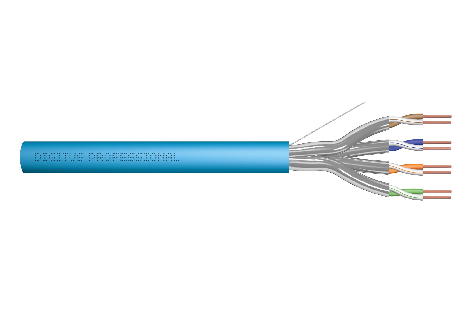 DIGITUS 500 m Cat 6A Netzwerkkabel - U-FTP (PiMF) Simplex - BauPVO Eca - LSZH Halogenfrei - 500 MHz Kupfer AWG 23/1 - PoE+ Kompatibel - LAN Kabel Verlegekabel Ethernet Kabel - Blau