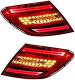 Auto Rücklicht Komplettsets für Mercedes Benz W204 C180 C200 C220 C260 C280 C300 2008-2010, Wasserdicht Bremslicht Blinker Nebelschlussleuchte Autozubehör,A Pair