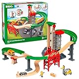 BRIO World 33887 Großes Lagerhaus-Set mit Aufzug - Zubehör für die Holzeisenbahn - Konstruktionsspielzeug empfohlen für Kinder ab 3 Jahren