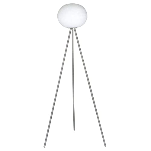 NEG Stehleuchte FondoPalloni (31,0cm Kugel-Durchmesser) Stehlampe aus Opalglas und Edelstahl