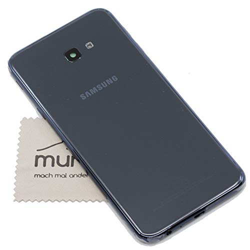 Akkudeckel für Samsung Original für Samsung Galaxy J4 Plus J415F schwarz Backcover mit mungoo Displayputztuch