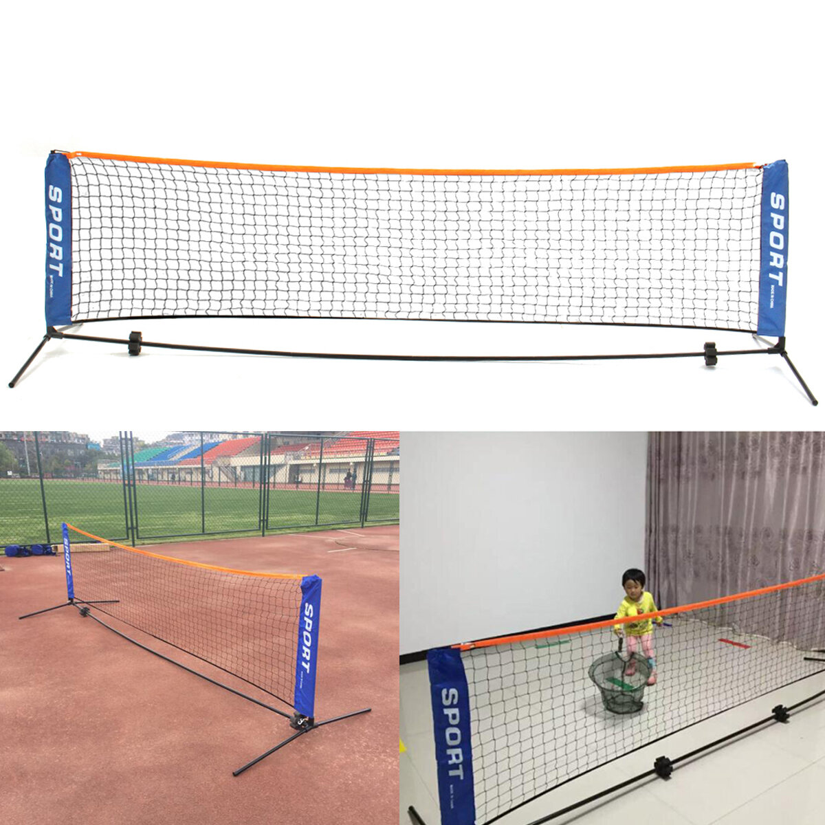 3x0.85M Tennisnetz Standard Stahlkabel Badminton Volleyball Trainingsnetz Team Sport Netzrahmen mit Aufbewahrungstasche
