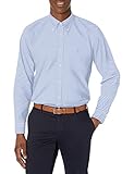 Brooks Brothers Herren Bügelfreies Stretch Oxford Sport Shirt Langarm Karo Hemd mit Button-Down-Kragen, Hellblaues Gingham, L