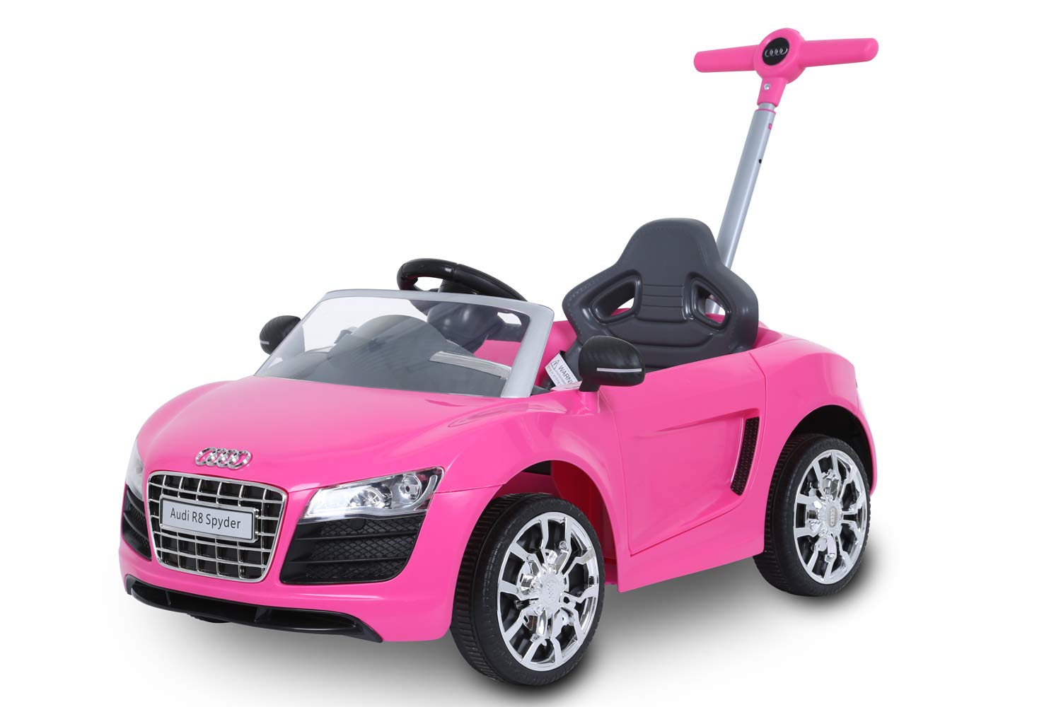 Rollplay Push Car mit ausziehbarer Fußstütze, Für Kinder ab 1 Jahr, Bis max. 20 kg, Audi R8 Spyder, Pink, 113.5 x 47.5 x 59 cm 44393
