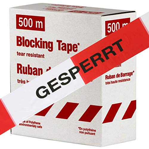 Warnband GESPERRT rot-weiß 80 mm extrem reißfest 500m lang Flatterband