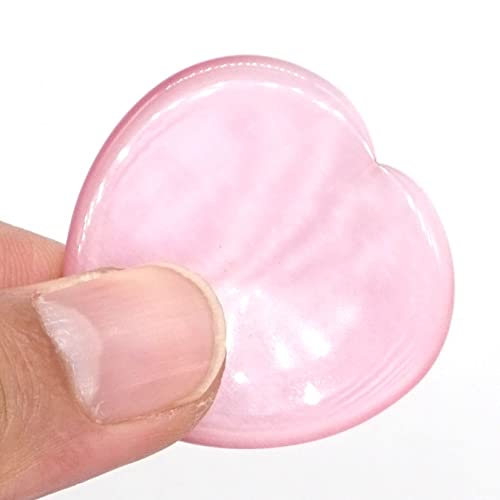 Kristalle und Steine, Palmenstein, Herzform, Daumen-Schmerzstein, Tasche, natürlicher Edelstein, Reiki-Quarz, Fingermassage (Color : Pink Cat Eye, Size : 1.5 Inch)