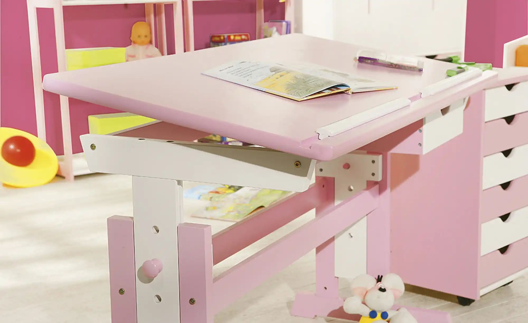 Schreibtisch ¦ rosa/pink ¦ Maße (cm): B: 109 H: 63 T: 55 Tische > Bürotische - Möbel Kraft 3