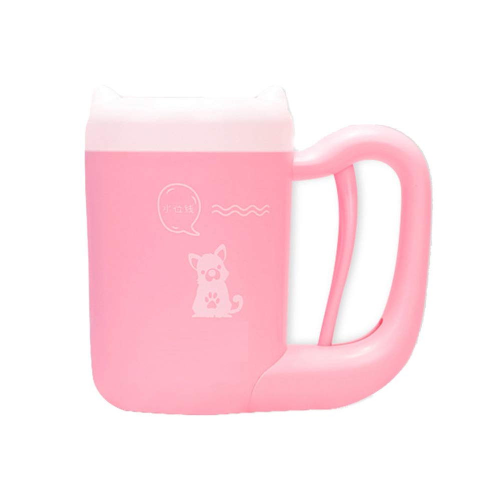 HONGBI Hunde Pfote Reiniger Pfotenreiniger Für Haustier Tragbare Pet Reinigung Pinsel Tasse Hundepfote Reiniger Feet Washer Pet Reiniger Pink Einheitsgröße