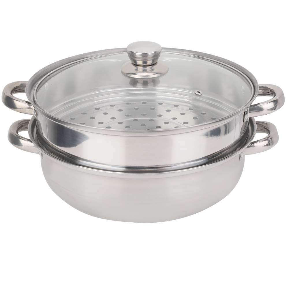 Dampfgarer, Stahldampfer Topf, Der Deckel besteht aus hochwertigem Glas, 2-Schicht-Dampfgarer, Der Topf hat EIN poröses Design, für Stock Pot Pot Pan