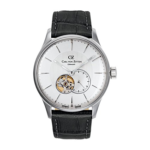 Carl von Zeyten Herren Analog Automatik Uhr mit Leder Armband CVZ0022SL