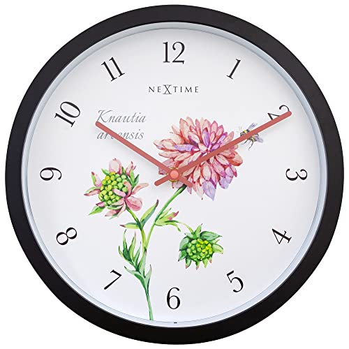 Wall Clock (Garden/Inside) 30,5 cm -Black-Plastic-NeXtime Knautia