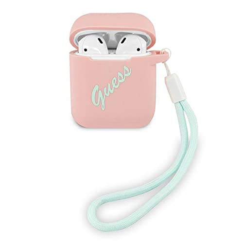 Guess Apple Airpods 1/2 Cover Hülle Vintage, pink-türkis