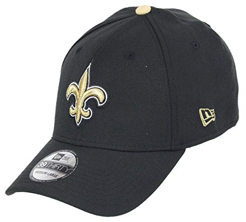 New Era New Orleans Saints 39thirty Stretch Cap NFL Core Edition Black - M - L