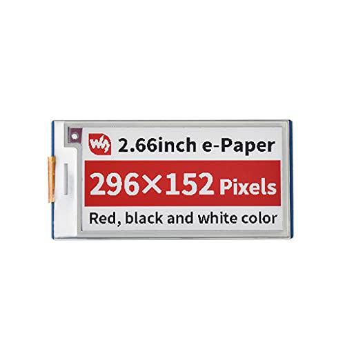 2.66inch E-Paper E-Ink Display Module (B) for Raspberry Pi Pico, 296×152 Pixels, SPI Interface, Red/Black/White, Wide Viewing Angle