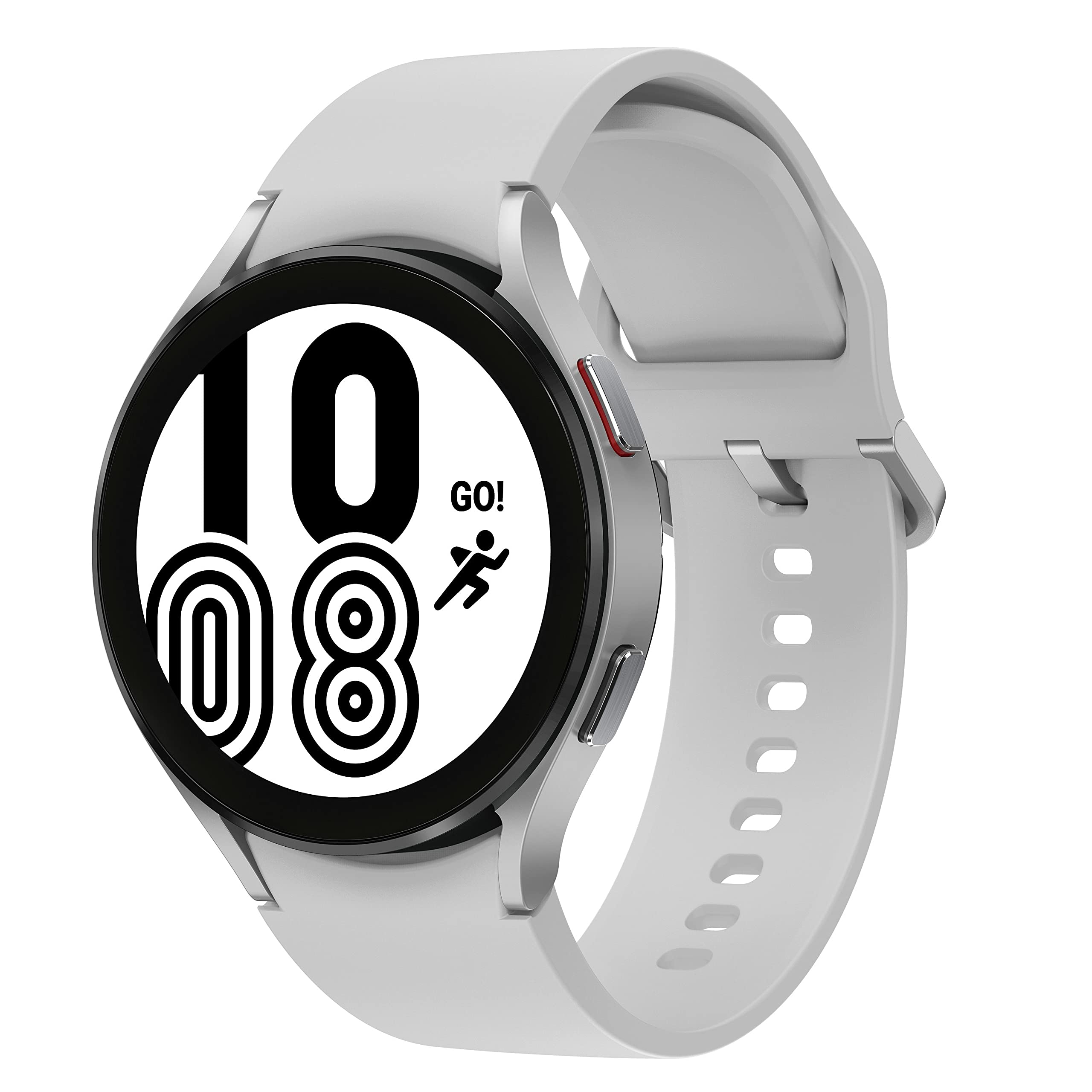 Samsung Galaxy Watch4 BT, Runde Bluetooth Smartwatch, Wear OS, dreh-Bare Lünette, Fit-nessuhr, Fitness-Tracker, 44 mm, Silver [EU Version]
