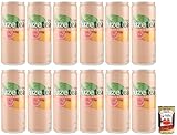 12x FUZE TEA Pesca,Schwarzer Tee Pfirsich- und Rosen Eistee,Erfrischungsgetränk,Alkoholfrei,Einwegdose 330ml + Italian Gourmet Polpa di Pomodoro 400g Dose