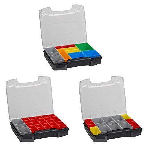 Bosch Sortimo Insetboxenset | i-BOXX 72 3er Set (schwarz) mit Insetboxen A3, H3 & I3 | Für i-BOXX RACK & LS-BOXX | Sortimentskasten Kleinteile