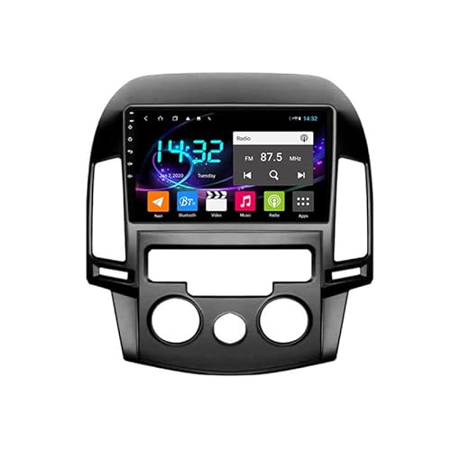 JRKT Autoradio Kompatibel Mit Hyun-DAI I30 2010 2011 2012 2 Din Radio GPS Navigation IPS Touchscreen Multimedia Player Unterstützung SWC 4G WiFi Carplay DSP BT(Size:4 core WiFi 1G+16G)