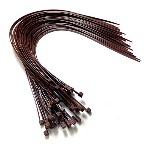 Kabelbinder – 450 mm x 4,8 mm – extra lange Kabelbinder – hochwertige Nylon-Kabelbinder (200, braun)