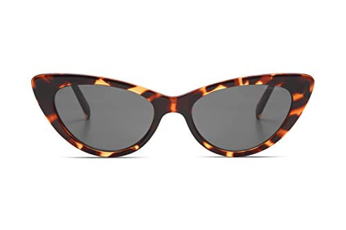 KOMONO Rosie Havana Unisex Cat-Eye Bio-Nylon-Sonnenbrille für Damen und Herren mit UV-Schutz und kratzfesten Gläsern