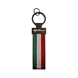 PSL Schlüsselanhänger mit italienischer Flagge, für Alfa Autos, Giulia Spider 4c, Giulietta Stelvio Tonale, Leder und Nylon