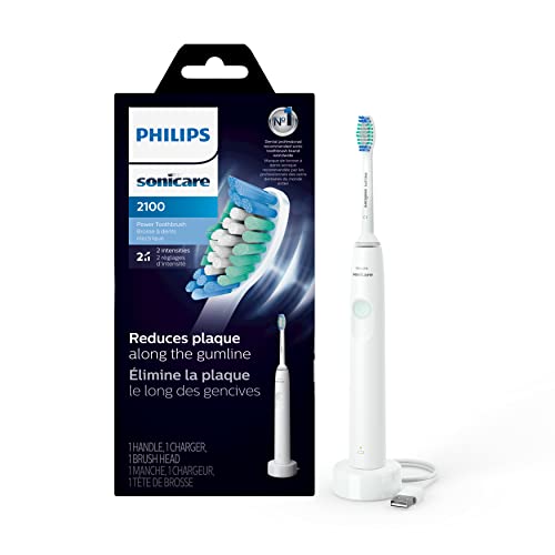 Philips Sonicare 2100 Power Zahnbürste, wiederaufladbare elektrische Zahnbürste, White Mint HX3641/04