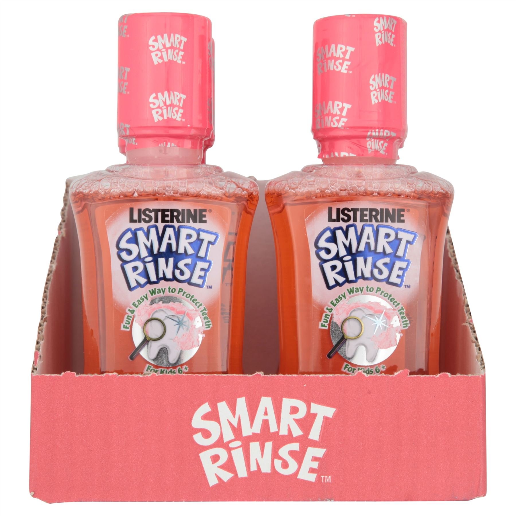 6 x Listerine Smart Rinse For Kids 6+ Mild Berry 250ml
