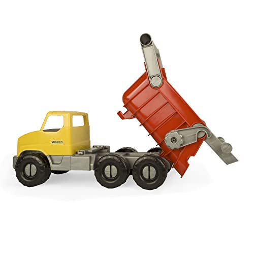Wader 32605 - City Truck Kipper mit Griff und arretierbarer Kippmulde, Spielzeugauto ab 3 Jahren, ca. 50 cm, ideal als Geschenk zum Geburtstag, zu Ostern oder Weihnachten zum phantasievollen Spielen