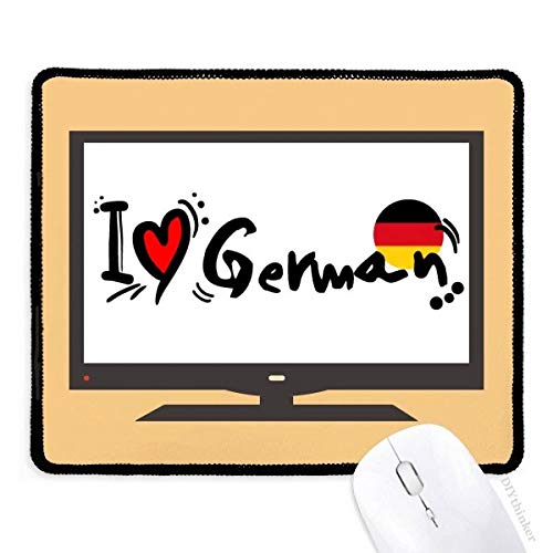 beatChong I Love German World-Flaggen-Herz-Computer-Mausunterlage Griffige Gummi Mousepad Spiel Büro