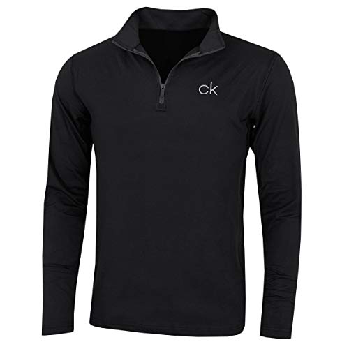 Calvin Klein Herren Newport Half Zip, Herren, Golfhemd, Newport Half Zip, schwarz, Large