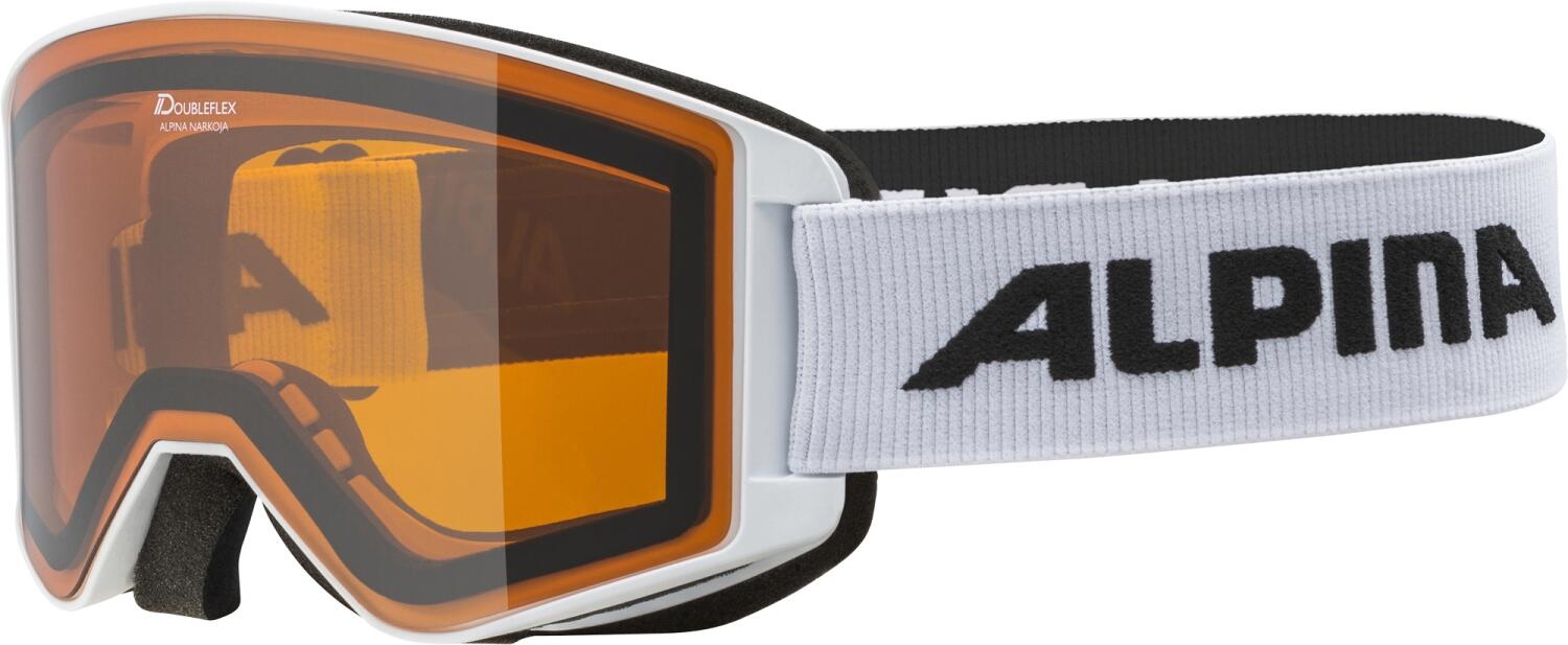 Alpina Narkoja DH Skibrille (111 white, Scheibe: DOUBLEFLEX (S2))