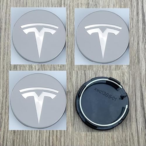 4 Stück Auto Nabenkappen für Tesla Model X S Model 3 Y,Staubdicht wasserdicht und rostfrei Nabenkappen Schutzzubehör,E