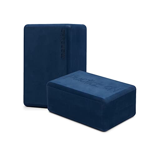 Manduka Yoga-Block aus recyceltem Schaumstoff – Yoga-Requisite und Zubehör, bequeme Kanten, leicht, fest, rutschfest, recycelter Schaumstoff, Nachtblau, 22,5 x 15 x 10 cm (2 Stück)