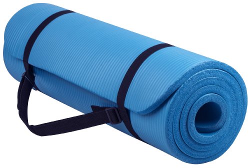 Everyday Essentials Yogamatte, 1,27 cm, extra dick, hohe Dichte, reißfest, mit Tragegurt, Unisex, AP6, blau