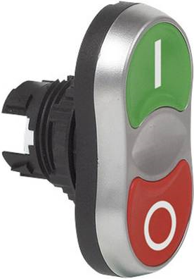 BACO Doppeldrucktaster Frontring verchromt Grün, Rot L61QA21 1 St. (BAL61QA21)