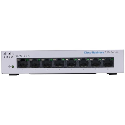 Cisco Business CBS110-8PP-D Unmanaged Switch | 8﻿ GE-Ports | Partial PoE | Desktop | EXT. Netzteil | Begrenzter Lebenszeitschutz (CBS110-8PP-D)