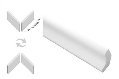 30 Meter + 4 Ecken | Stuckleisten inkl. Eckprofile | Polystyrol | stabil | 22x25 | Marbet | E-3-NK