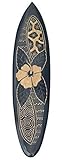 Interlifestyle Surfboard 100cm mit Hibiskus Blumen Motiv Deko Hawaii Holzschild